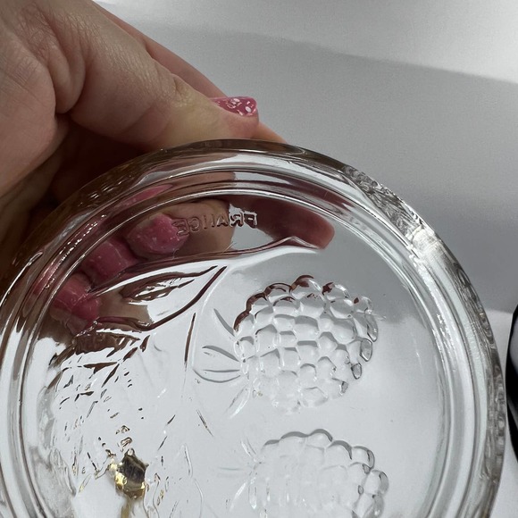 Vintage Arcopol France Sugar Dish Etched Raspberries Berry Jelly Bowl Gold Tone - Picture 4 of 10